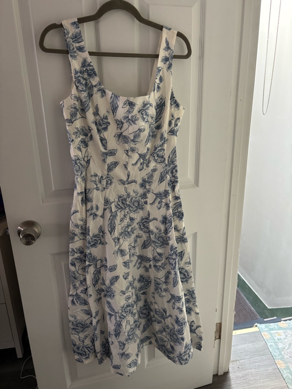 Joie White Dress with Blue Floral Print